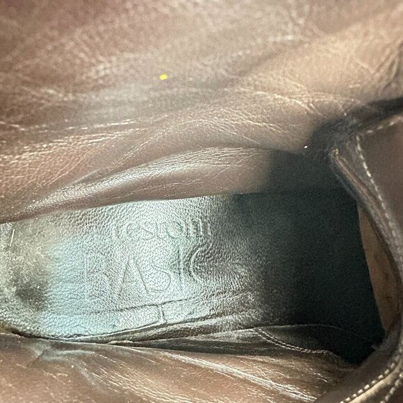 A. Testoni Men Size 10.5 Black Leather Plain Toe Lace Up Ankle Boot - Picture 11 of 13